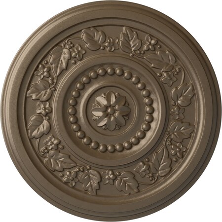Ekena Millwork Marseille Ceiling Medallion (Fits Canopies up to 4 1/4"), Hnd-Painted Warm Silver, 16 1/8"OD x 5/8"P CM16MAWSS